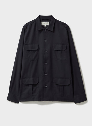 Regenerative Cotton Flannel Black Over-Shirt Over-Shirts Neem London 