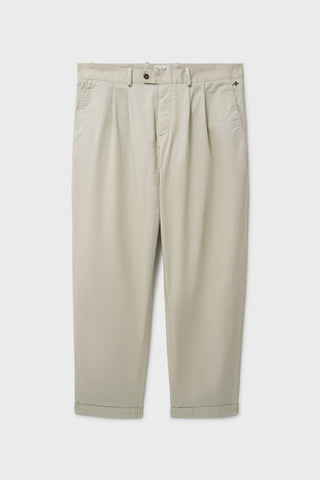 Lightweight Twill Stone Pleated Trouser