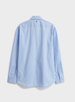 Regenerative Cotton Poplin Sky Modern Button-down Shirt Popovers Neem London 