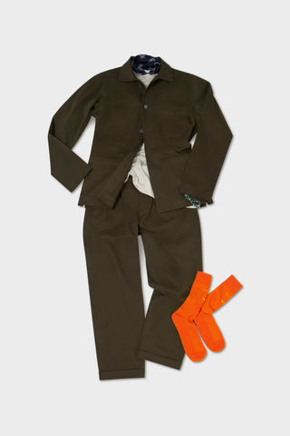 Heavy Cotton Deep Neem Chancery Suit