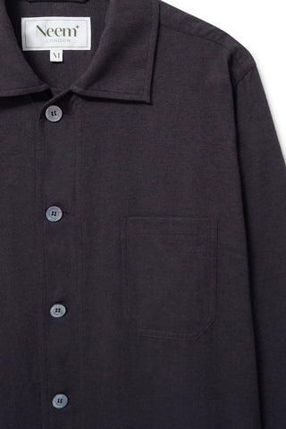 Recycled Italian Flannel Chocolate Shirt Jacket