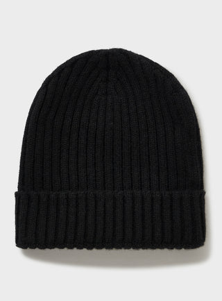 Cashmere Black Beanie