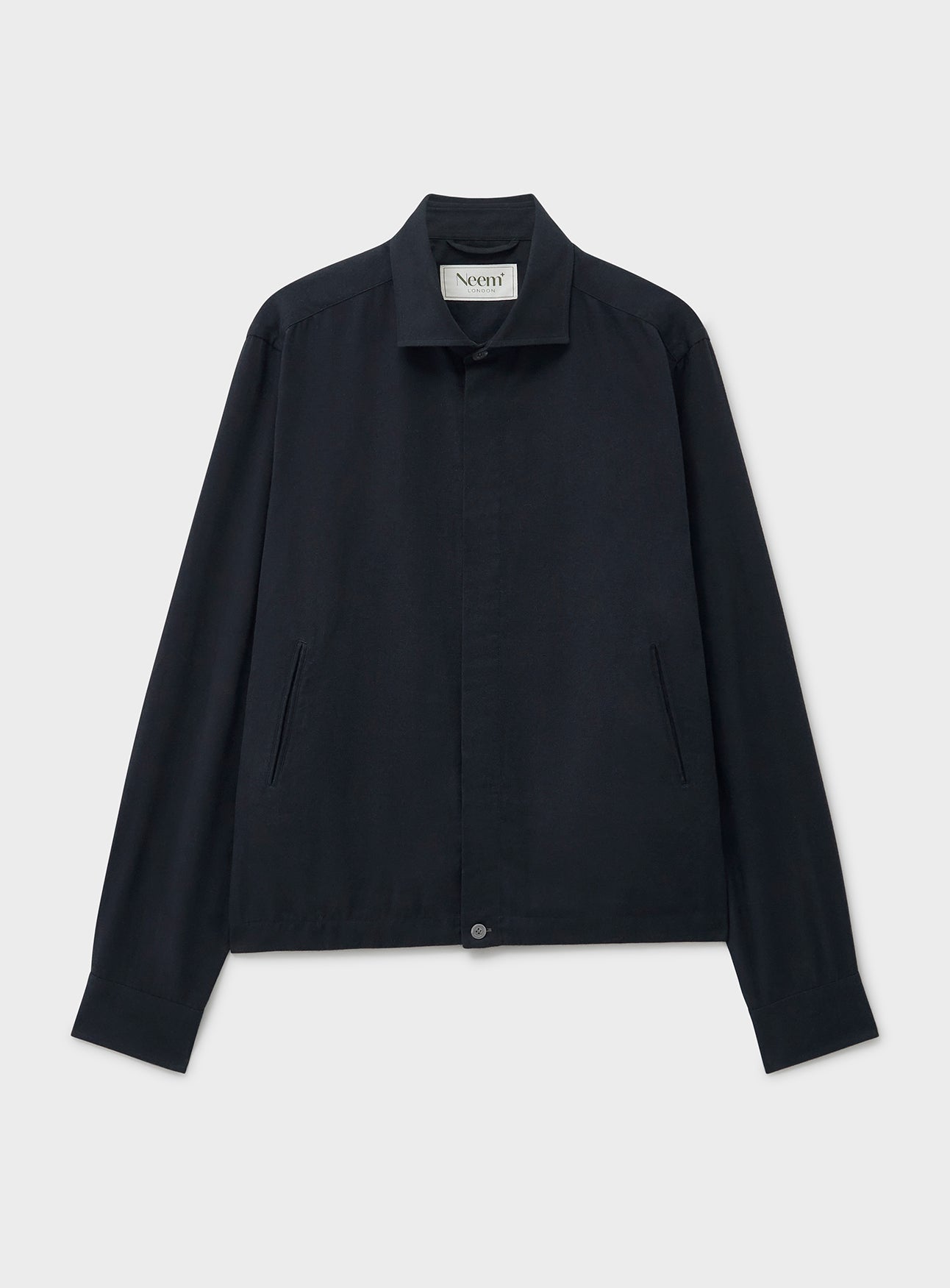 Recycled Italian Flannel Cropped Blouson Jacket
