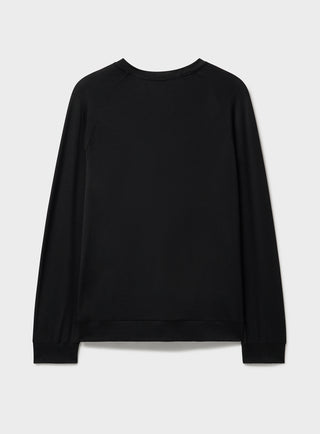 ZQ Merino Super 120s Wool Jersey Black Crew neck