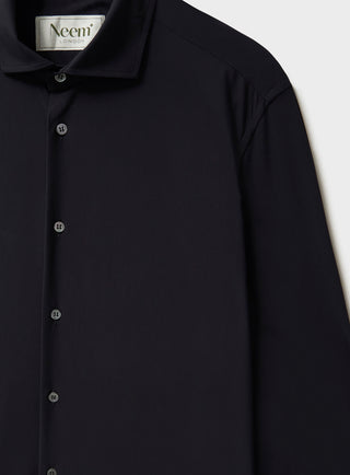 Recycled Italian Black Cut Away Comfort Shirt