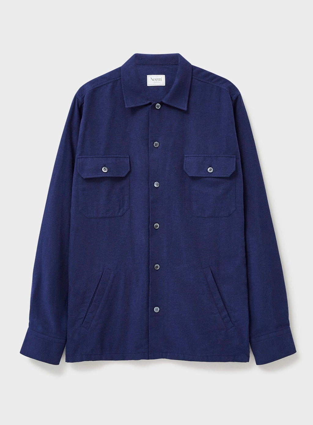 Recycled Blue Italian Flannel Piccadilly Overshirt – Neem London