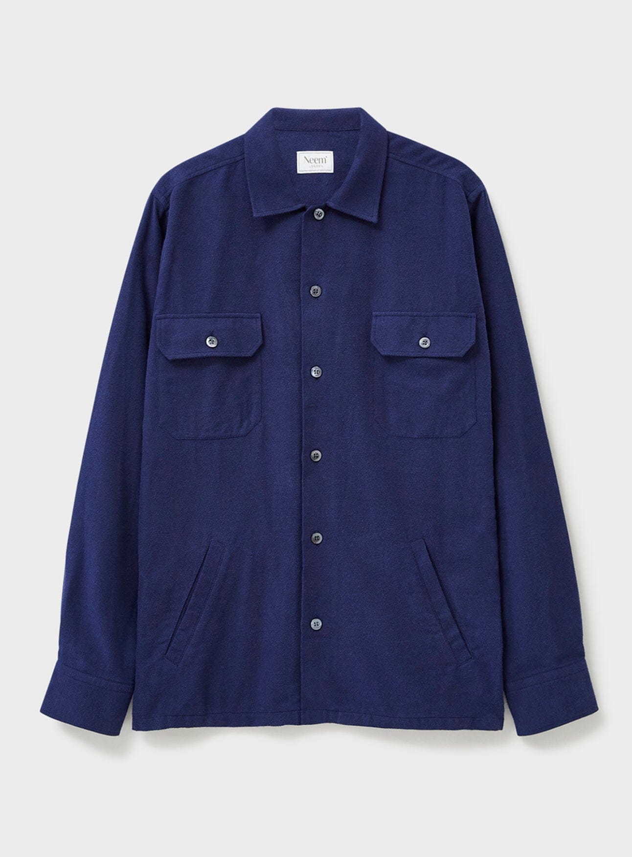 Recycled Blue Italian Flannel Piccadilly Overshirt Over-Shirts Neem London 