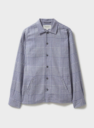 Recycled Cotton Navy Prince of Wales St James Overshirt Over-Shirts Neem London 