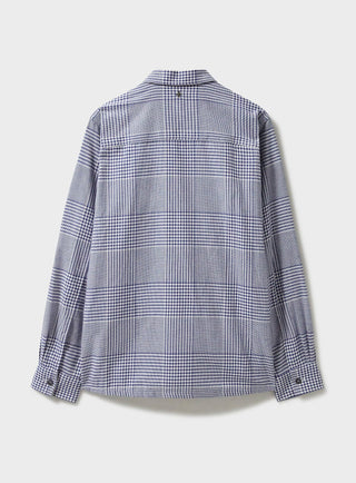 Recycled Cotton Navy Prince of Wales St James Overshirt Over-Shirts Neem London 