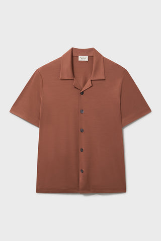 ZQ Merino Wool Jersey Terracotta Short Sleeved Shirt