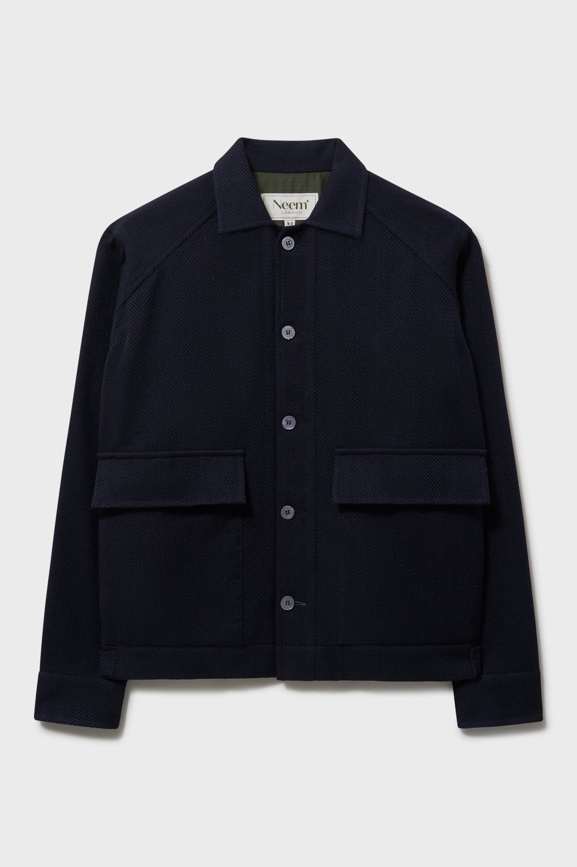 Wool Cotton Herringbone Cadogan Jacket