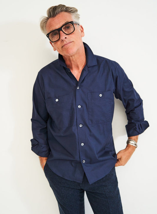 navy overshirt