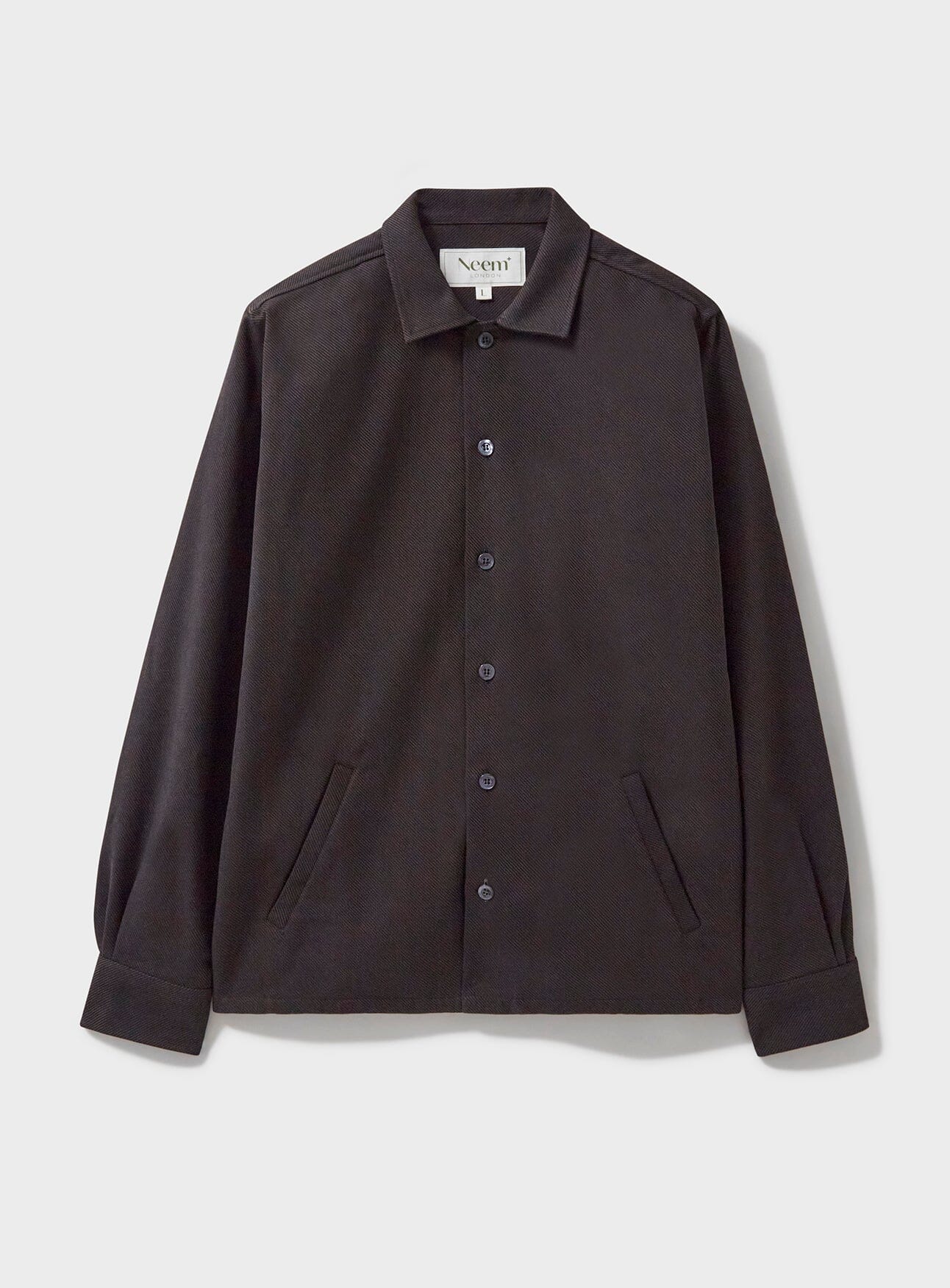 Recycled Italian Heavy Twill Bomber Jacket in Chocolate