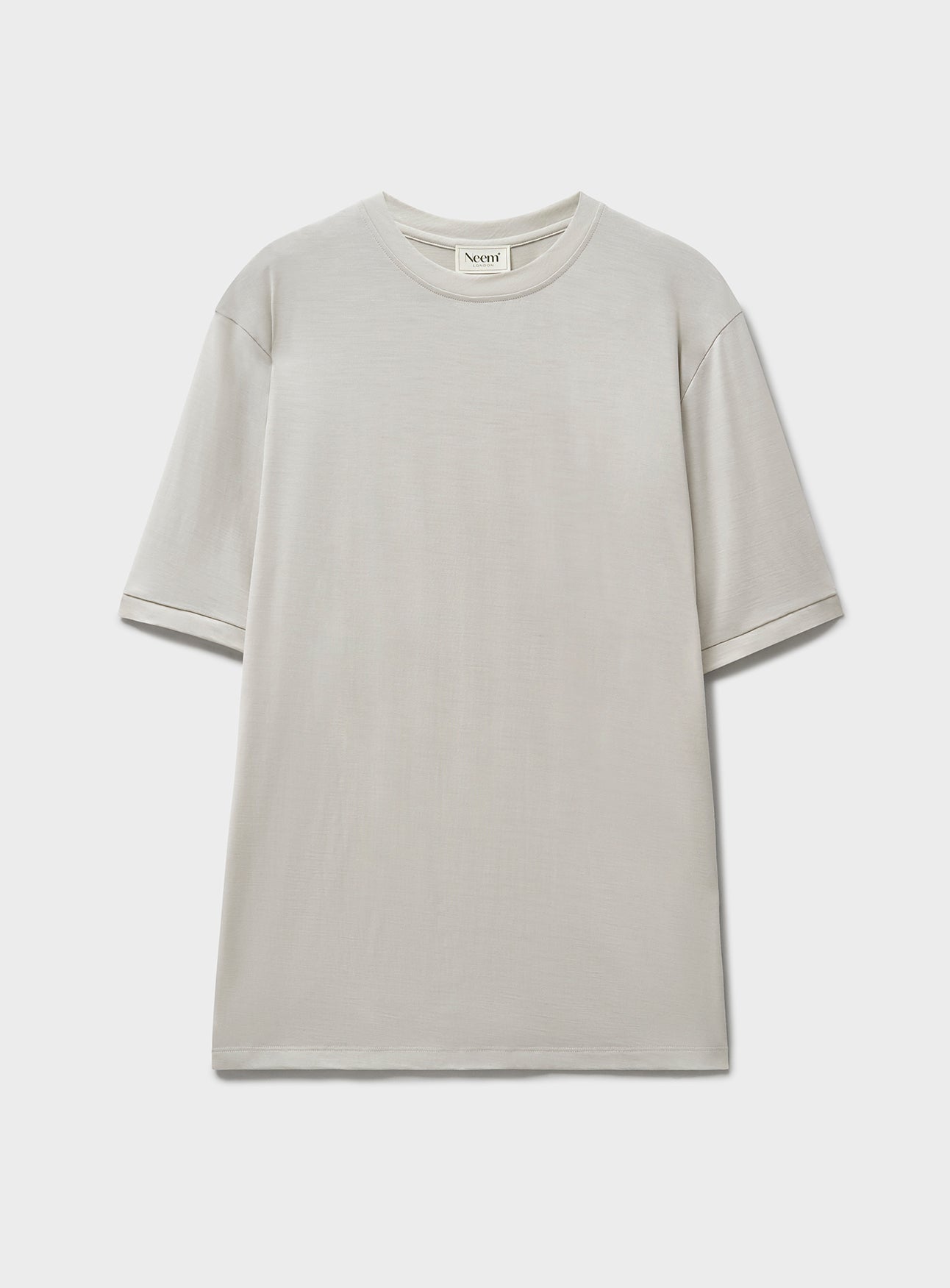 Neem London ZQ Merino Wool Jersey T-Shirt in Ecru