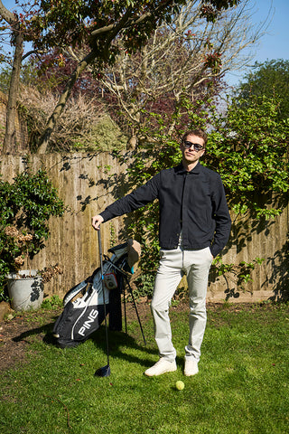 Recycled Italian Flannel Black Cropped Blouson Jacket