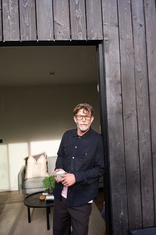 Recycled Italian Black Flannel Double Pocket Overshirt