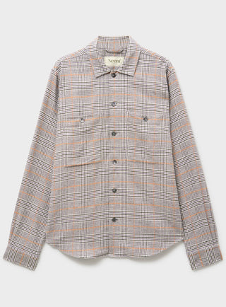 Recycled Italian Flannel Cornwall Check Double Pocket Overshirt