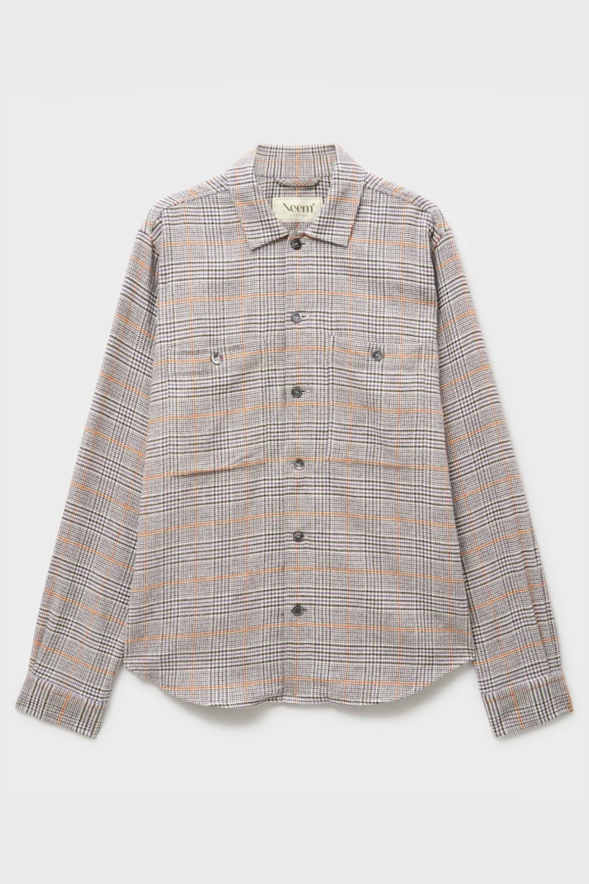 Recycled Italian Flannel Cornwall Check Double Pocket Overshirt