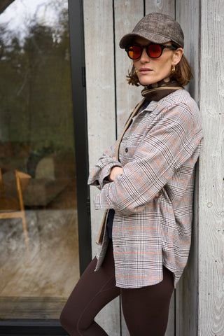 Upcycled Wool Chocolate Herringbone Baseball Cap