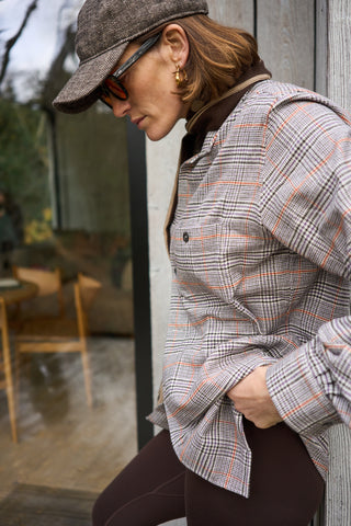 Upcycled Wool Chocolate Herringbone Baseball Cap