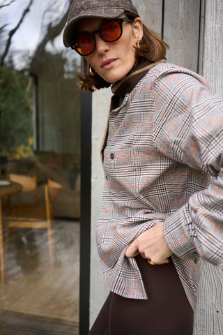 Recycled Italian Flannel Cornwall Check Double Pocket Overshirt