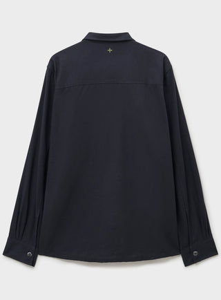 Recycled Italian Flannel Black Spitalfields Overshirt