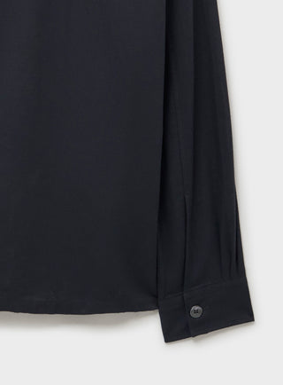 Recycled Italian Flannel Black Spitalfields Overshirt