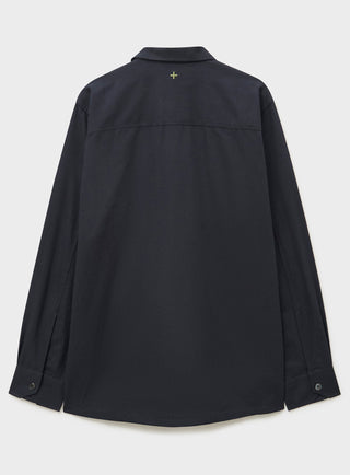 Recycled Italian Flannel Black Shirt Jacket