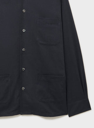 Recycled Italian Flannel Black Shirt Jacket