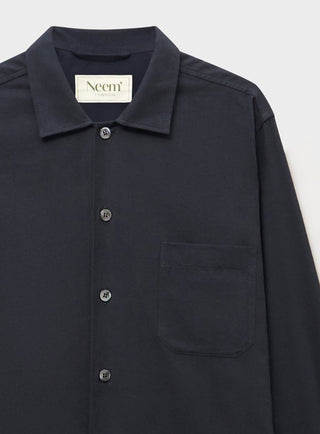 Recycled Italian Flannel Black Shirt Jacket