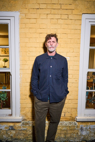 Recycled Italian Flannel Black Spitalfields Overshirt