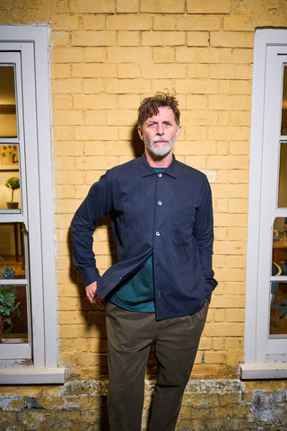 Recycled Italian Flannel Black Spitalfields Overshirt