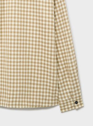 Recycled Italian Flannel Oat & Camel Check Spitalfields Overshirt
