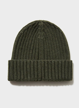 Recycled Cashmere Olive Beanie Hats Neem London 