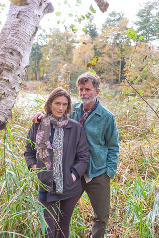 Cotton & Cashmere Wool Medallion Hazel Neck Scarf