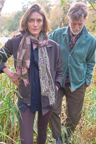 Cotton & Cashmere Wool Medallion Hazel Neck Scarf