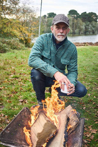 men's brown herringbone recycled wool baseball cap 