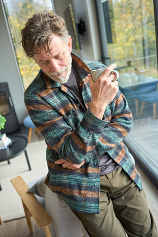 Recycled Italian Flannel Modern Country Double Pocket Overshirt