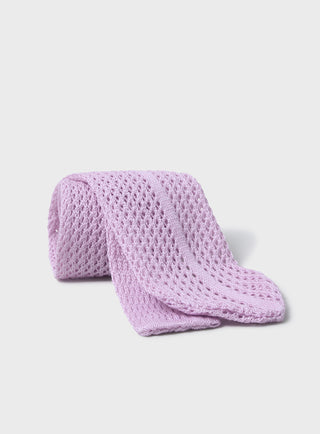 100% Cotton Como Knitted Lilac Tie