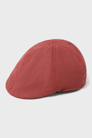 Italian Linen Red Flat Cap