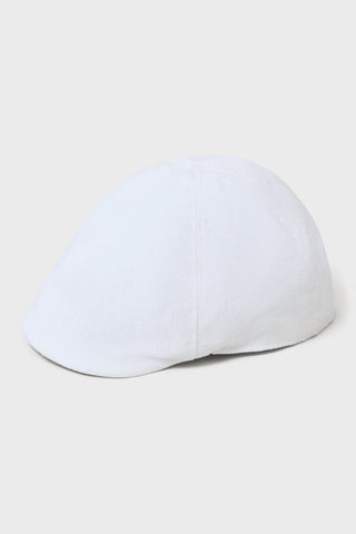 Italian Linen White Flat Cap