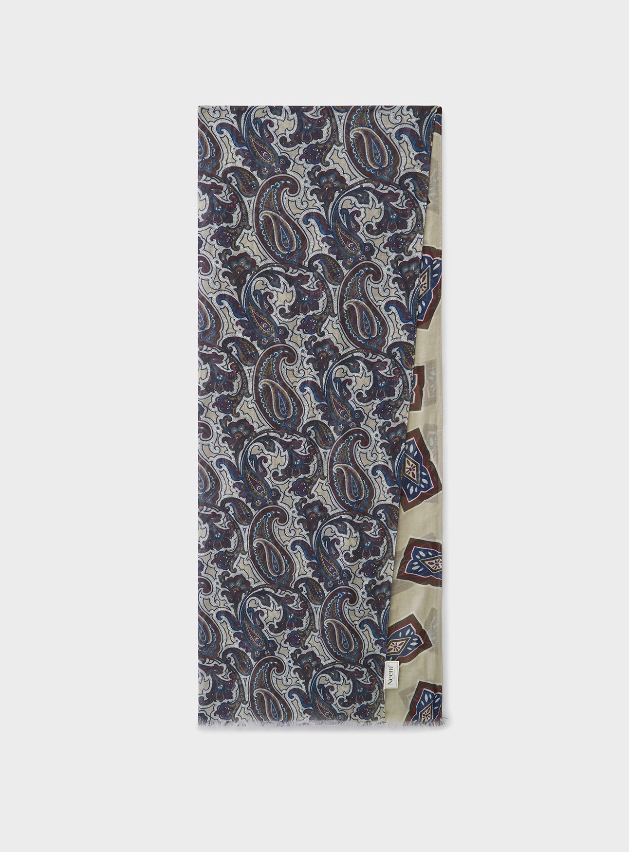 Cotton & Cashmere Wool Medallion Neck Scarf