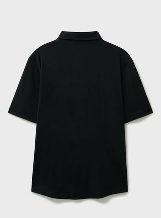 ZQ Merino Super 120s Jersey Black Short Sleeve Polo