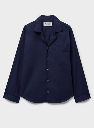 Regenerative Cotton Twill Navy PJ Shirt Pyjama Shirt Neem London 