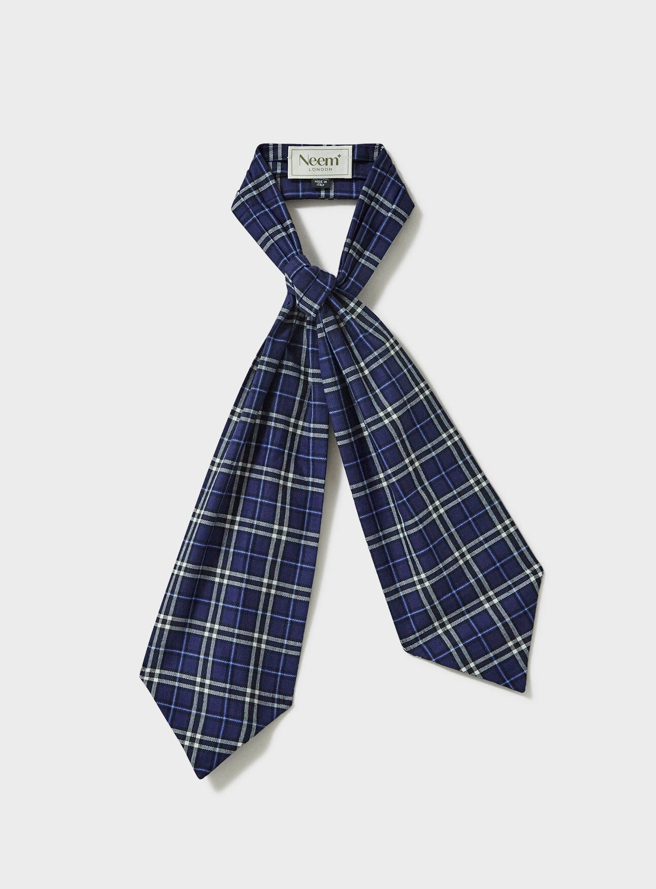 Recycled Italian Flannel & Grey Check Modern Cravat