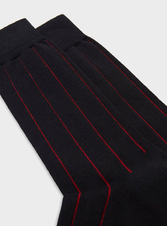 Recycled Men's Socks - Black & Red Neem London 
