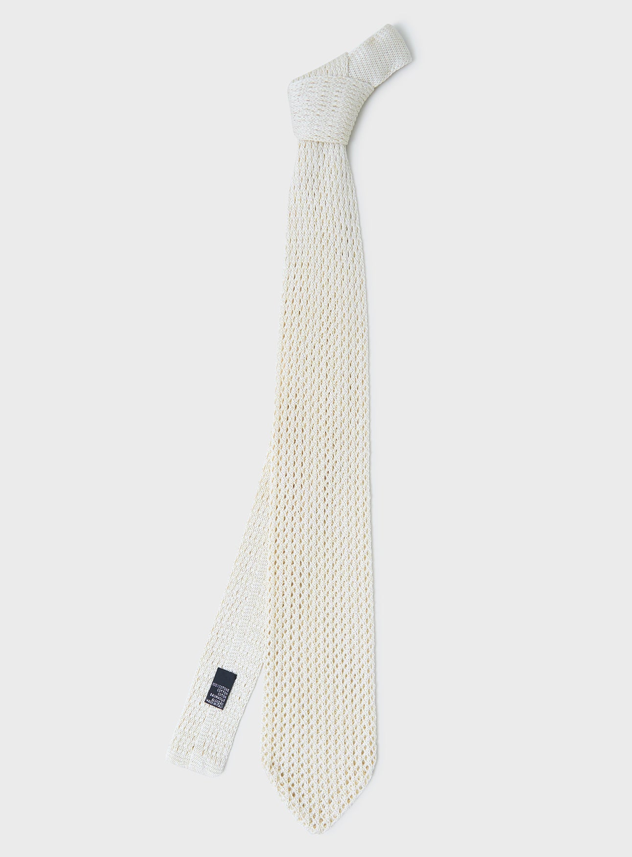 100% Cotton Como Knitted Ecru Tie