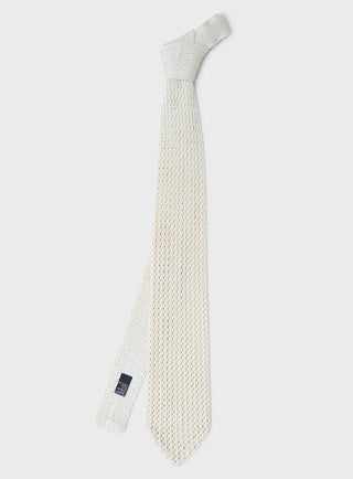 100% Cotton Como Knitted Ecru Tie