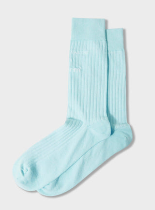 Recycled British Ribbed Cotton Sky Men's Socks Accessories Neem London 