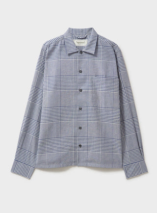 Recycled Cotton Navy Prince of Wales Spitalfields Overshirt Spitalfields Overshirt Neem London 